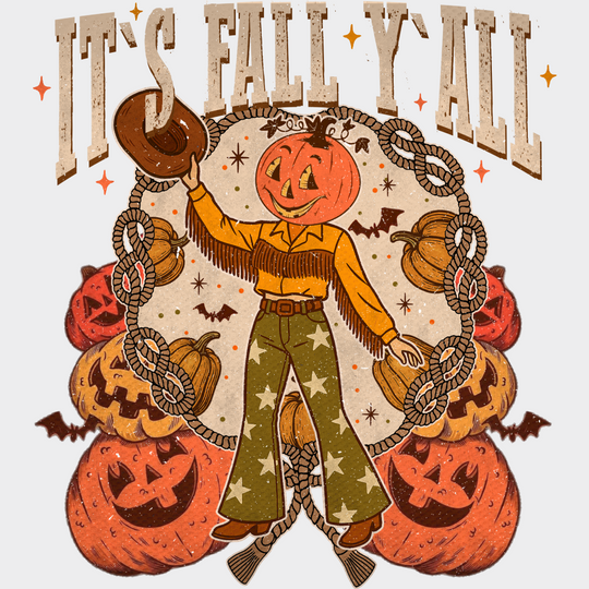 It’s Fall Y’all - Halloween DTF Transfer Adult Unisex - S & M (10’’) / Light Color Design (See Imaging)