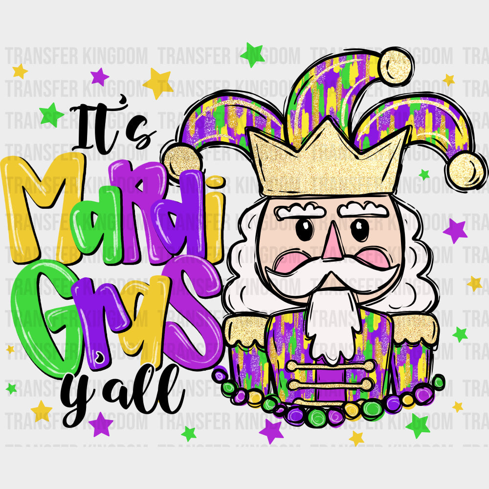 It’s Mardi Gras Y’all - Mardi Gras DTF Transfers Adult Unisex - S & M (10’’) / Dark Color Design (See Imaging)