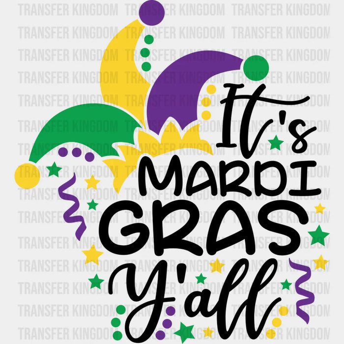 It's Mardi Gras Y'all Jester Hat - Mardi Gras DTF Transfer