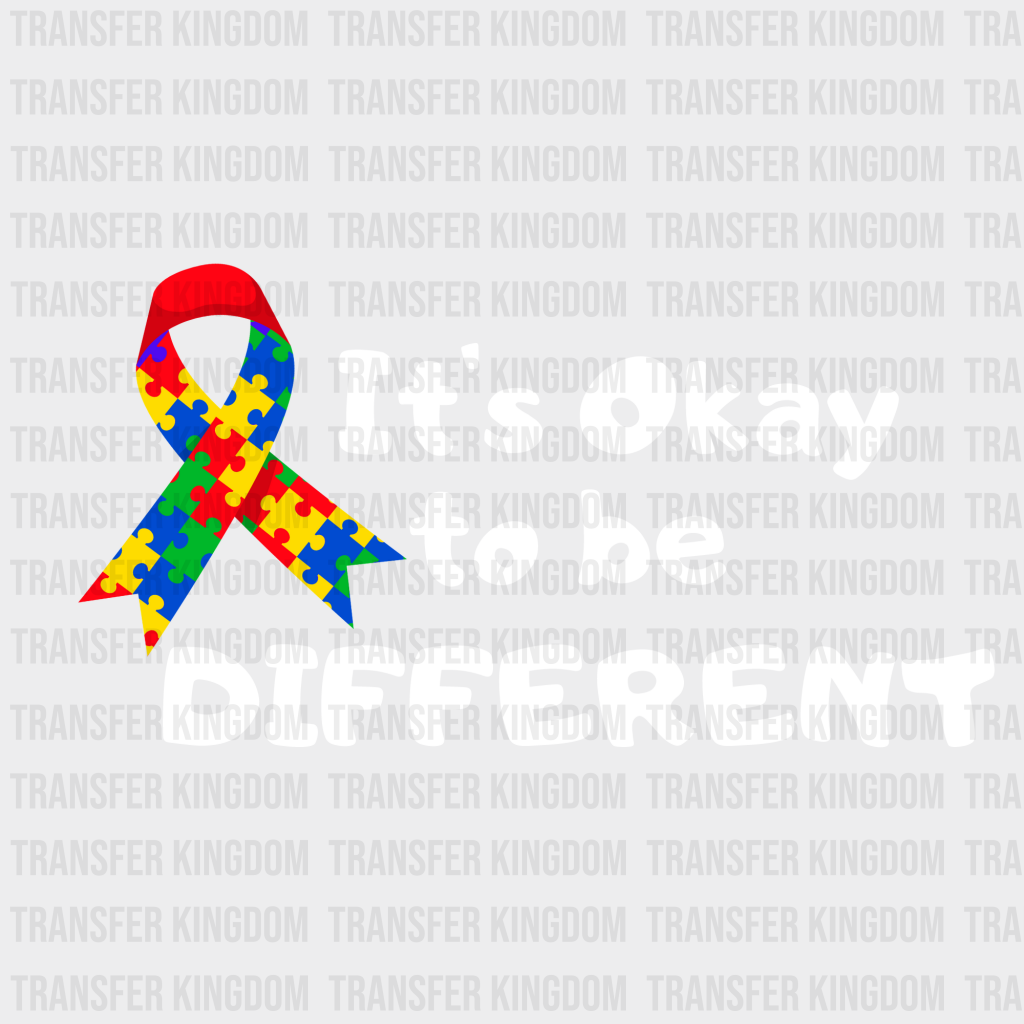 It's Okey To Be Different Autism Awareness Design - DTF heat transfer - Transfer Kingdom