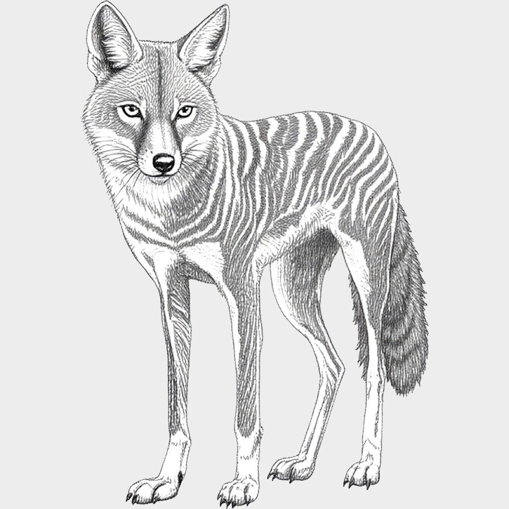 Jackal B&W - Animals DTF Transfers - Adult Unisex - S & M (10’’) / Light Color Design (See Imaging)