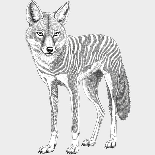 Jackal B&W - Animals DTF Transfers - Adult Unisex - S & M (10’’) / Light Color Design (See Imaging)