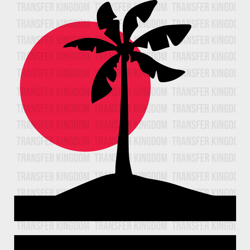 Japan Palm Tree Summer Uv Dtf Transfer Cup Wrap Sticker