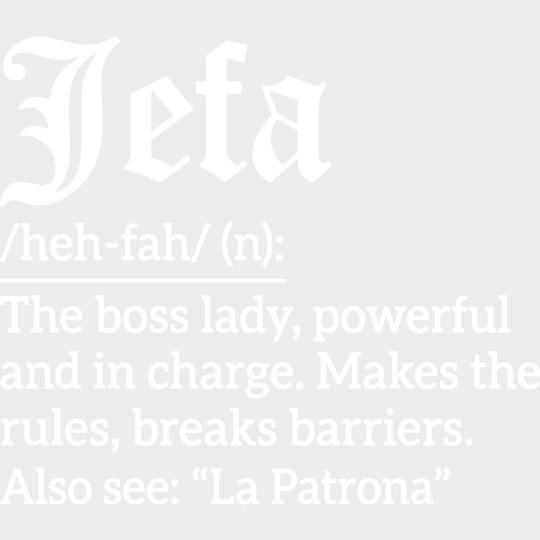 Jefa Definition - Hispanic Heritage Month DTF Transfers - Adult Unisex - S & M (10’’) / Light Color Design (See Imaging)