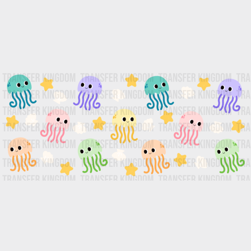 Jellyfish Uv Dtf Transfer Cup Wrap Sticker