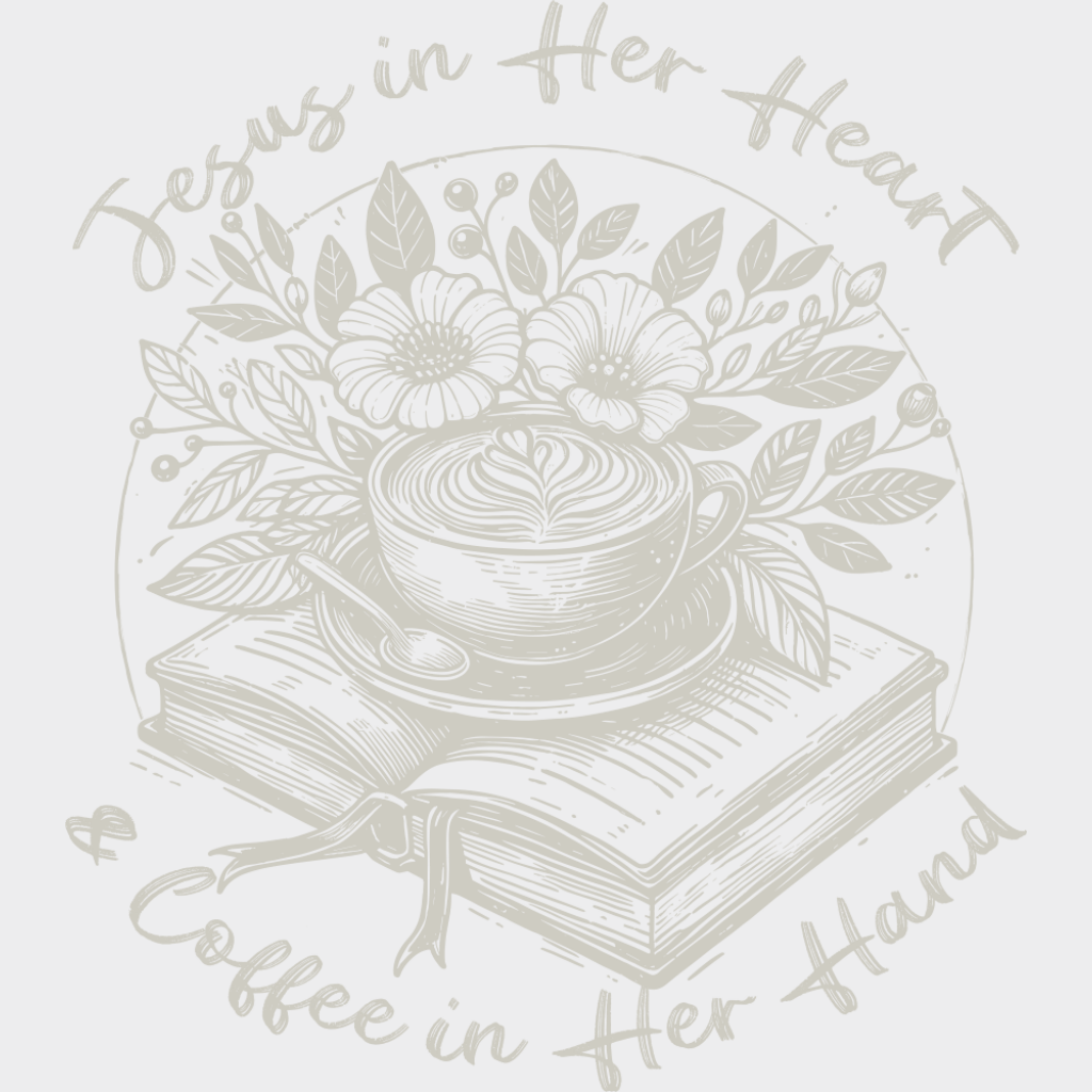 Jesus In Her Heart & Coffee In Her Hand - Christianity DTF Transfer Adult Unisex - S & M (10’’) / Light Color Design