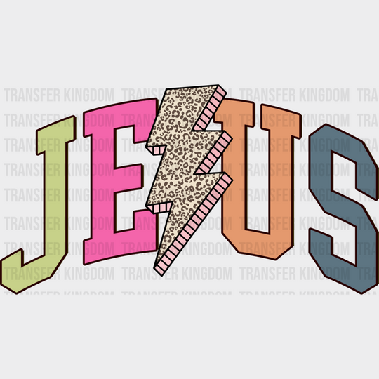 Jesus Lightning Bolt Design - Christianity Dtf Heat Transfer