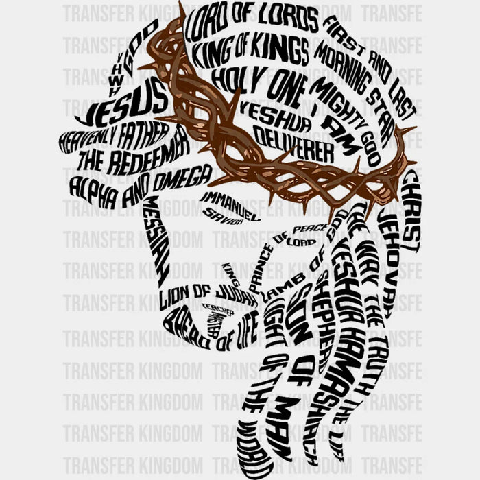 Jesus Typography Art - Christianity DTF Transfer