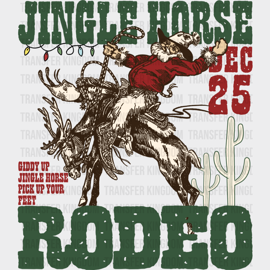 Jingle Horse Rodeo - Christmas Dtf Transfer