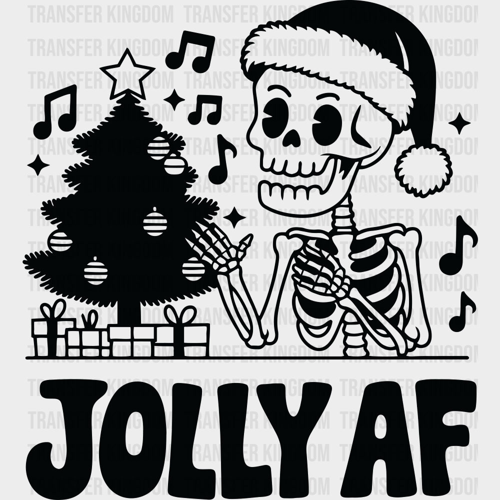 Jolly AF 4 Colors - Christmas DTF Transfer Adult Unisex - S & M (10’’) / Dark Color Design (See Imaging)