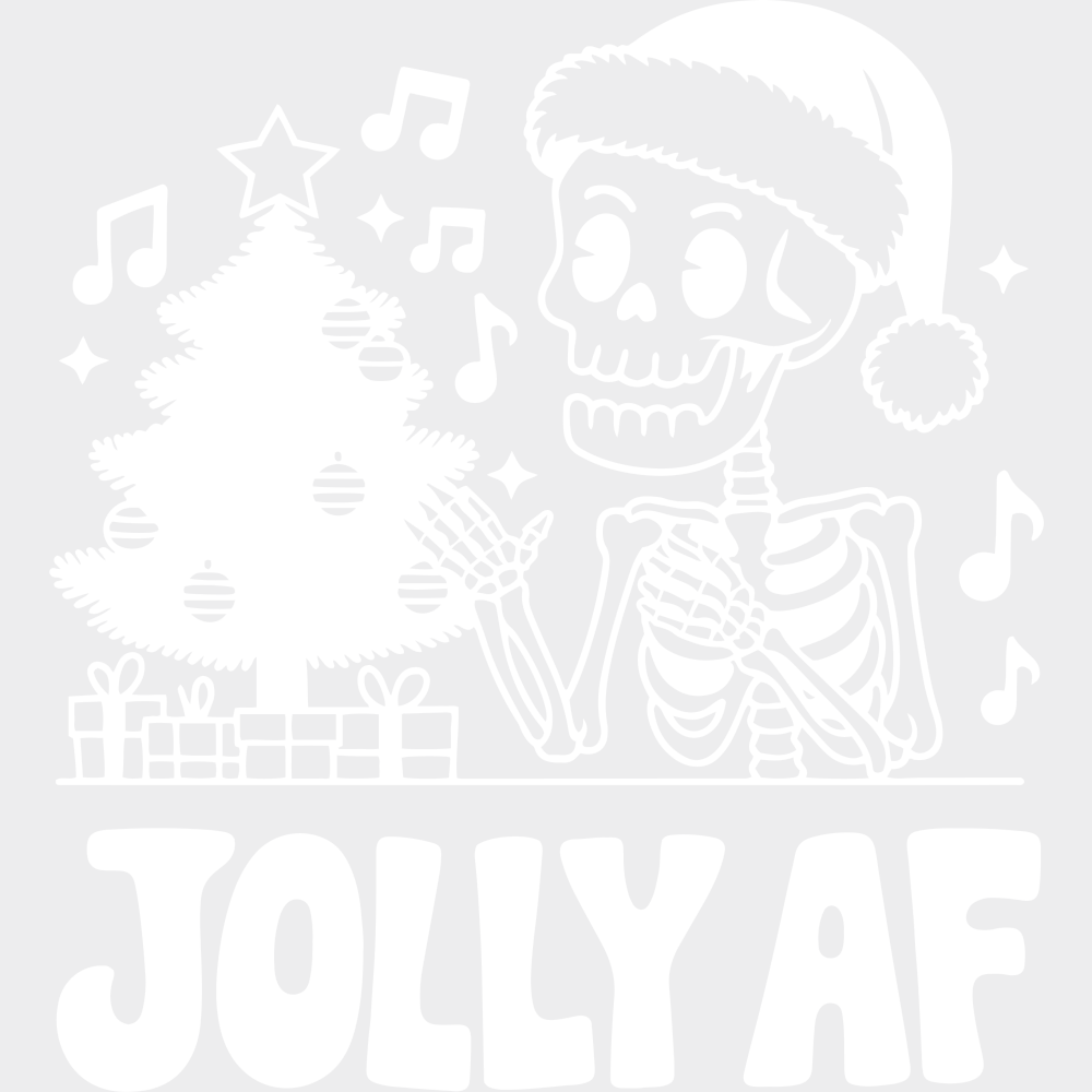Jolly AF 4 Colors - Christmas DTF Transfer Adult Unisex - S & M (10’’) / Light Color Design (See Imaging)