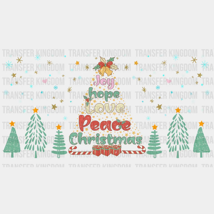 JOY HOPE LOVE PEACE CHRISTMAS Uv Dtf Wrap - UV DTF TRANSFER
