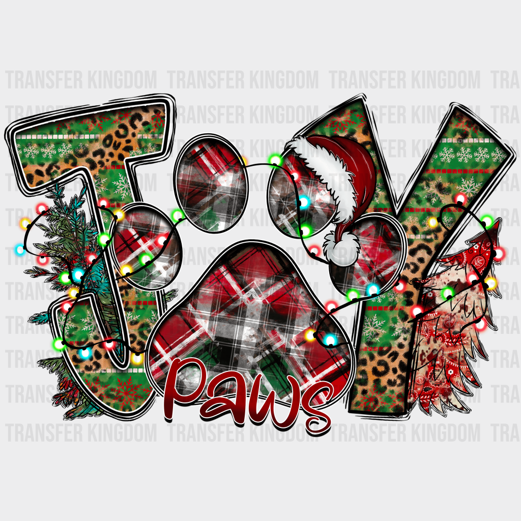 Joy Paw Christmas Design - Dtf Heat Transfer