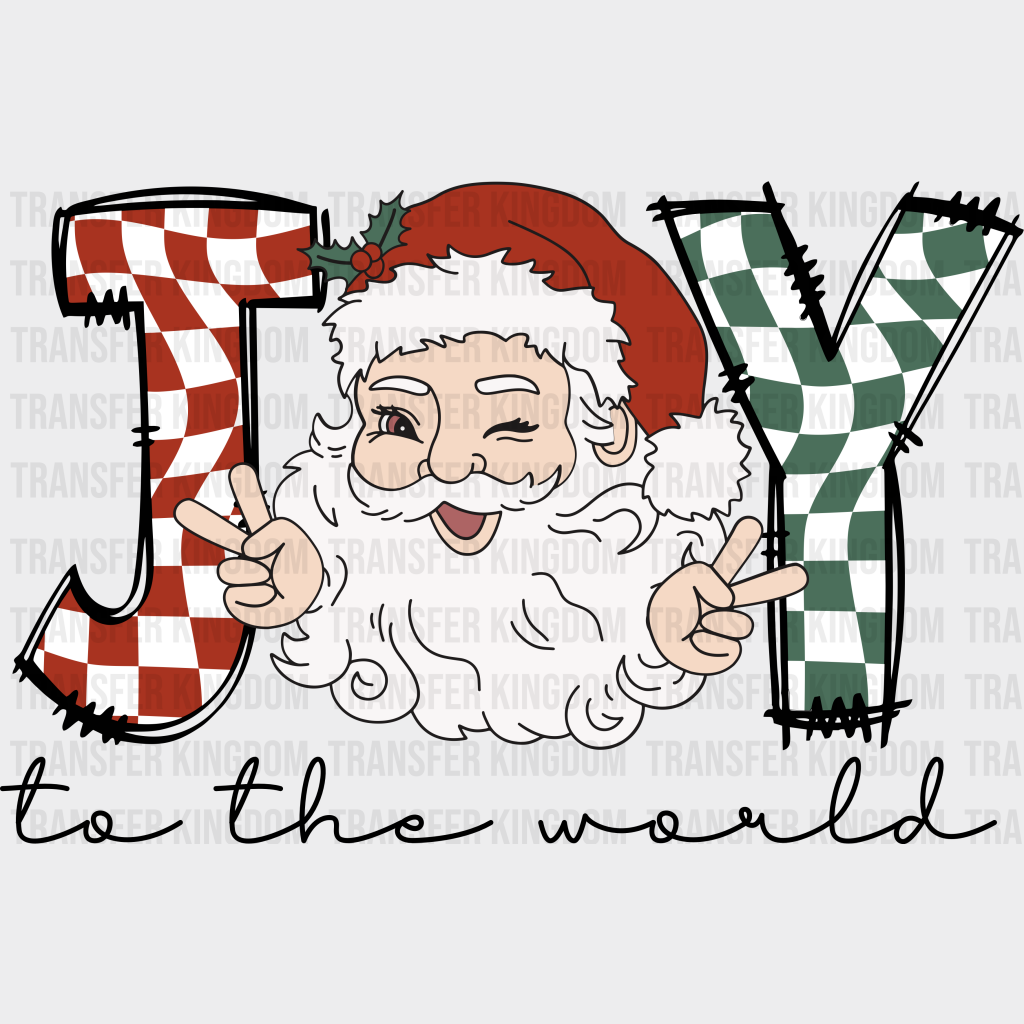 Joy Santa Christmas Design Dtf Heat Transfer Unisex - S & M ( 10 ) / Dark Color See Imaging