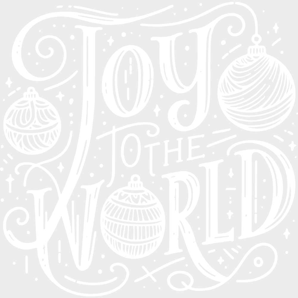Joy To The World 4 Colors - Christmas DTF Transfer Adult Unisex - S & M (10’’) / White Color Design (See Imaging)