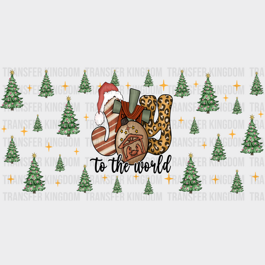 Joy To The World - Christmas Cup Wrap Uv Sticker Permanent Dtf Decal