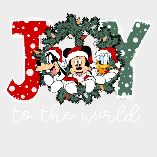 Joy To The World Christmas Design Dtf Heat Transfer Unisex - S & M ( 10 ) / Light Color See Imaging