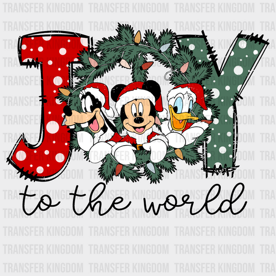 Joy To The World Christmas Design Dtf Heat Transfer Unisex - S & M ( 10 ) / Dark Color See Imaging