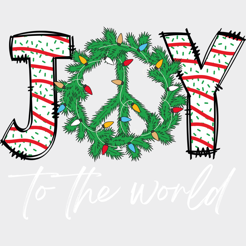 Joy To The World Christmas DTF Transfer Adult Unisex S & M (10’’) / Light Color Design (See Imaging)