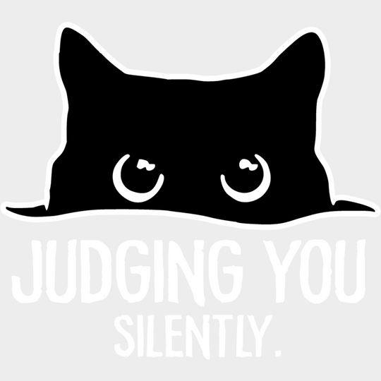 Judging You Silently - Cats DTF Transfer Adult Unisex - S & M (10’’) / Light Color Design (See Imaging)
