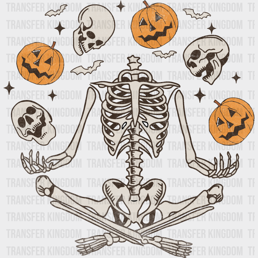 Juggling Skeleton - Halloween DTF Transfer Adult Unisex - S & M (10’’) / Dark Color Design (See Imaging)