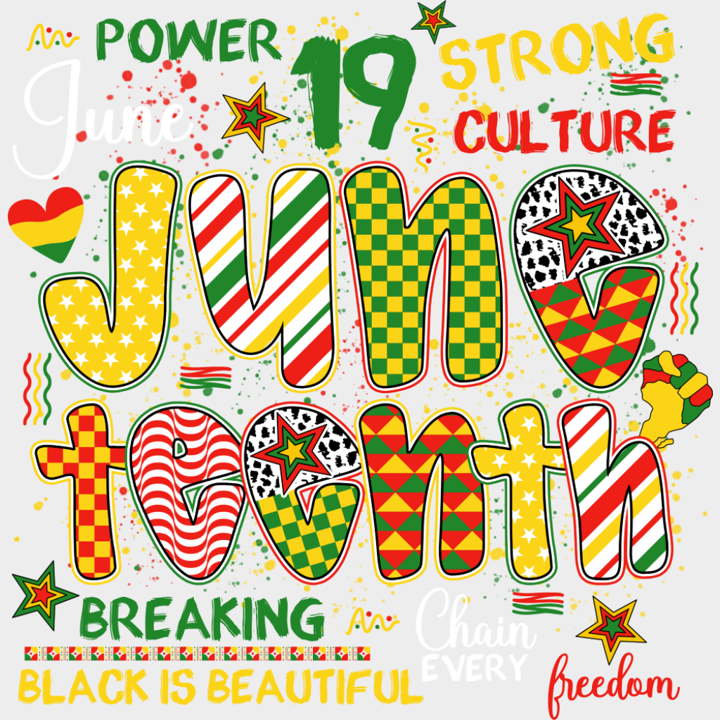 June 19 Black Is Beautiful - Juneteenth DTF Transfer Adult Unisex - S & M (10’’) / Light Color Design (See Imaging)