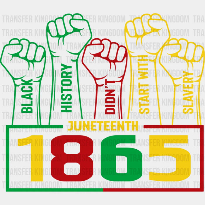 Juneteenth 1865 Fists Up - Juneteenth DTF Transfer