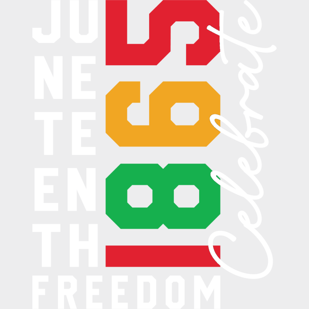 Juneteenth 1865 Freedom Celebrate Cursive - Juneteenth DTF Transfer Adult Unisex - S & M (10’’) / Light Color Design