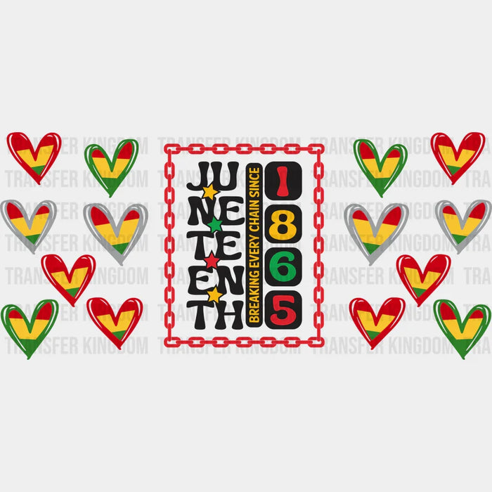 Juneteenth 1865 Heart - Black History Month Cup Wrap UV Sticker Permanent UV DTF Decal