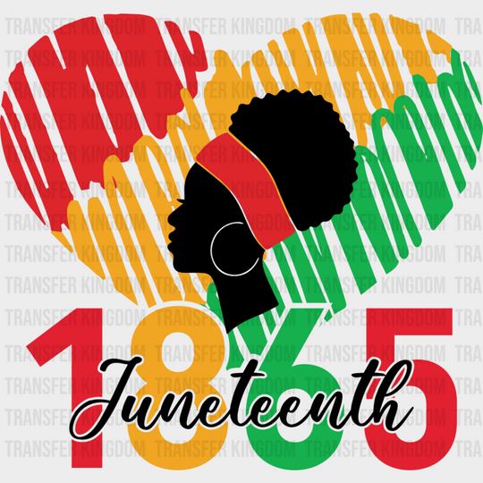 Juneteenth 1865 Heart - Juneteenth DTF Transfer Adult Unisex - S & M (10’’) / Dark Color Design (See Imaging)