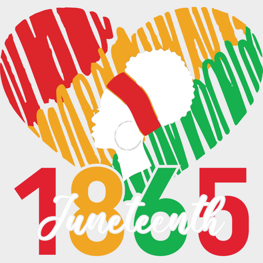 Juneteenth 1865 Heart - Juneteenth DTF Transfer Adult Unisex - S & M (10’’) / Light Color Design (See Imaging)