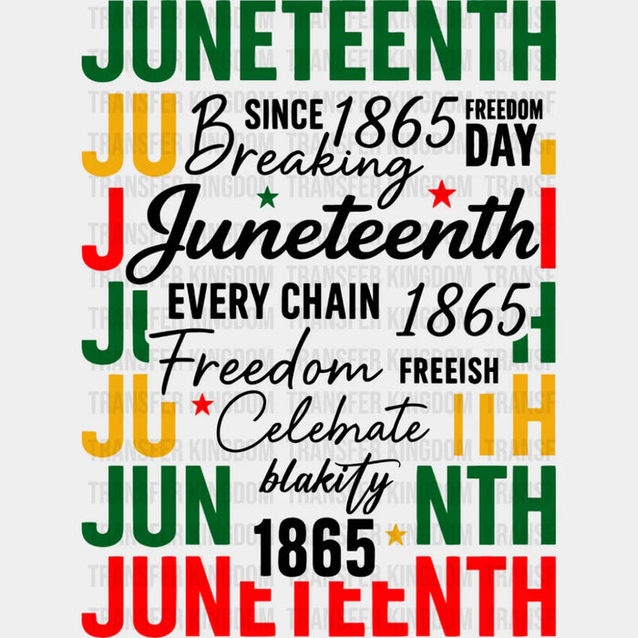 Juneteenth B&W Design - Juneteenth DTF Transfer