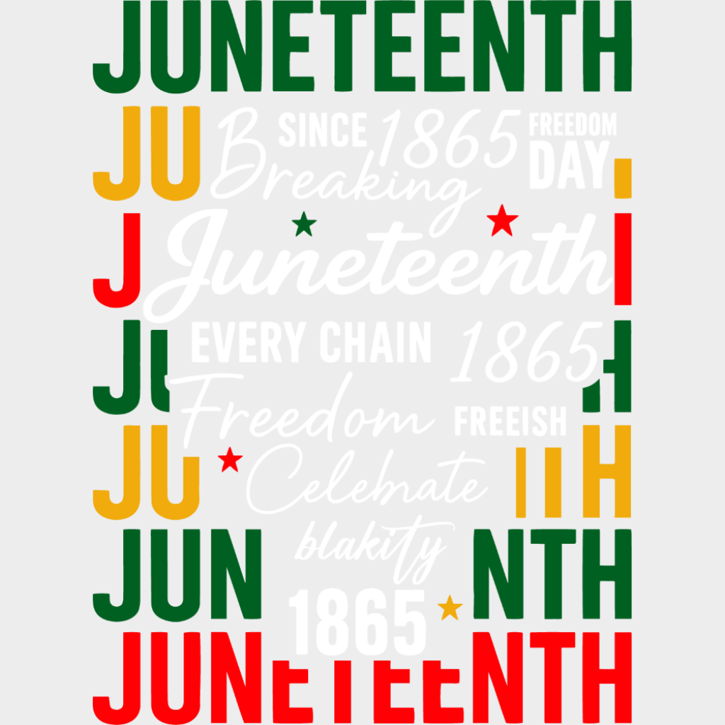 Juneteenth B&W Design - Juneteenth DTF Transfer Adult Unisex - S & M (10’’) / Light Color Design (See Imaging)