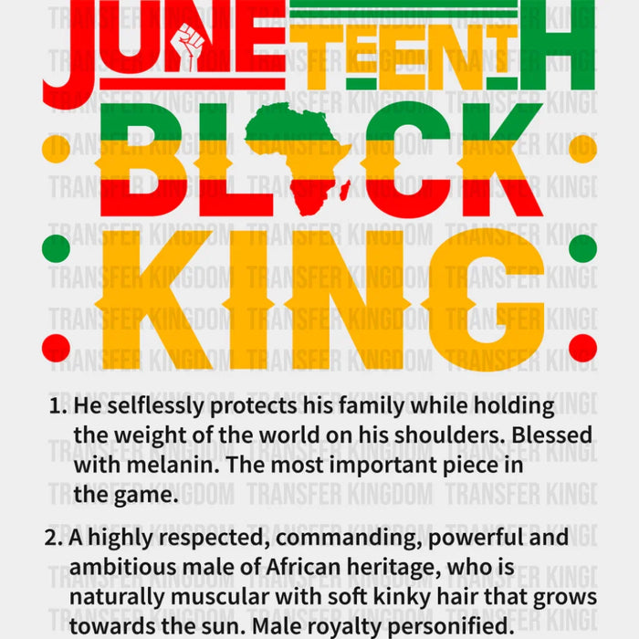 Juneteenth Black King Africa Design - Juneteenth DTF Transfer