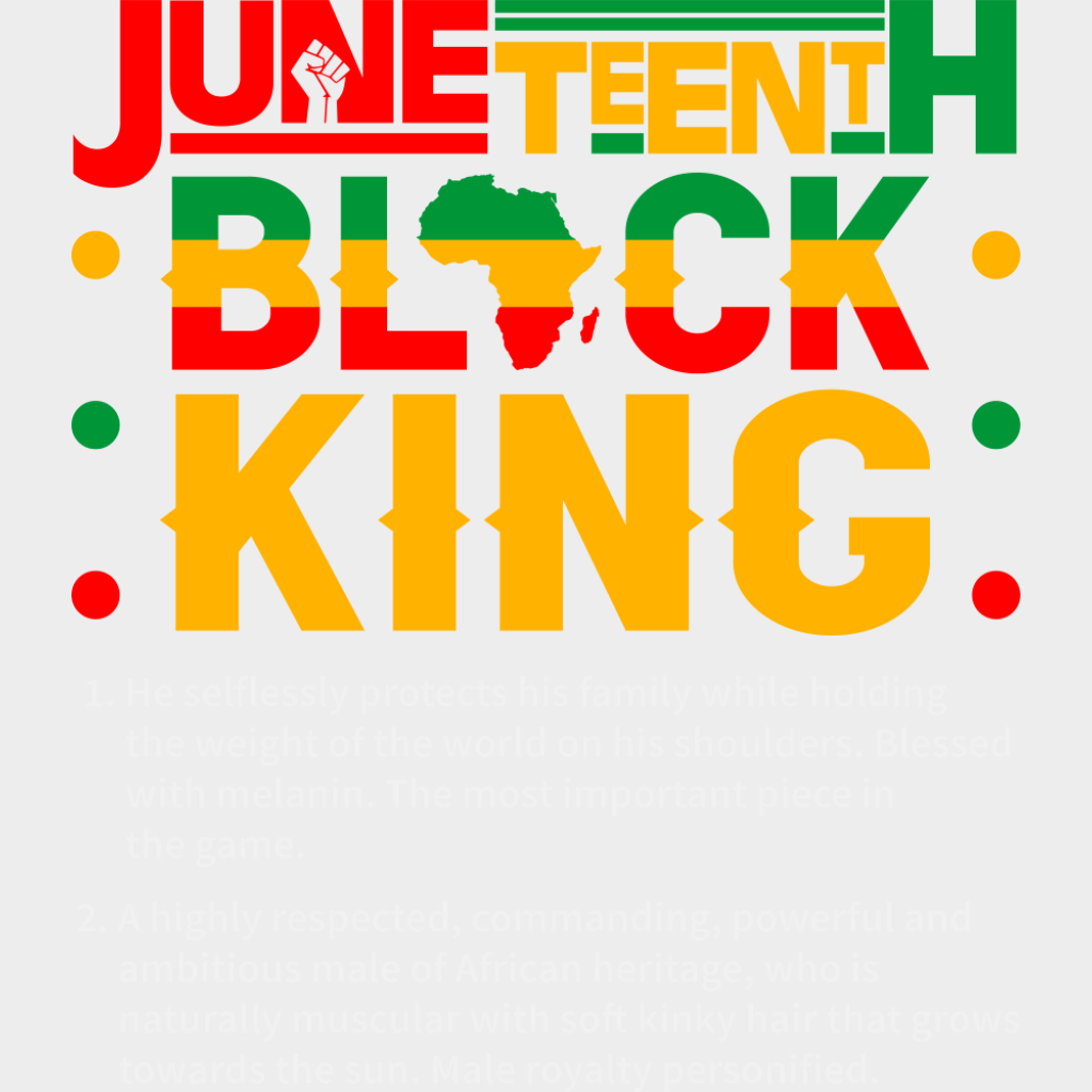 Juneteenth Black King Africa Design - Juneteenth DTF Transfer Adult Unisex - S & M (10’’) / Light Color Design (See