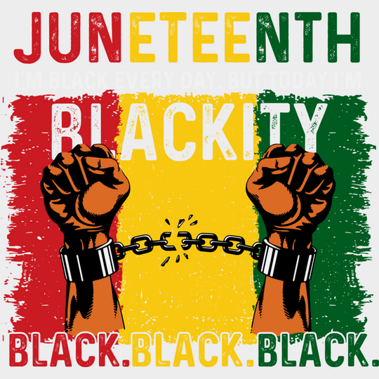Juneteenth Blackity Black Black Black - Juneteenth DTF Transfer Adult Unisex - S & M (10’’) / Light Color Design (See