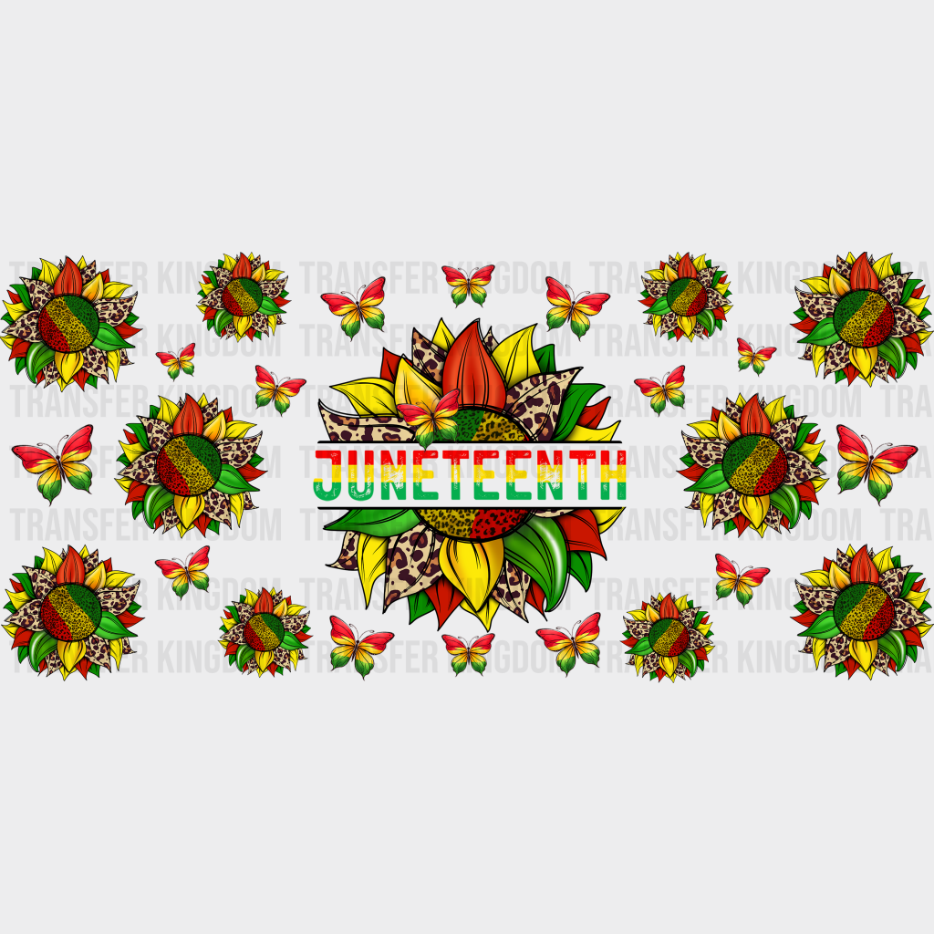 Juneteenth Colorful Sunflower - Black History Month Cup Wrap Uv Sticker Permanent Dtf Decal Uvdtf