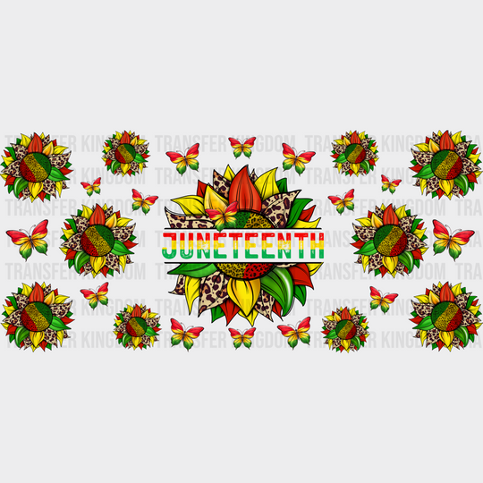 Juneteenth Colorful Sunflower - Black History Month Cup Wrap Uv Sticker Permanent Dtf Decal Uvdtf