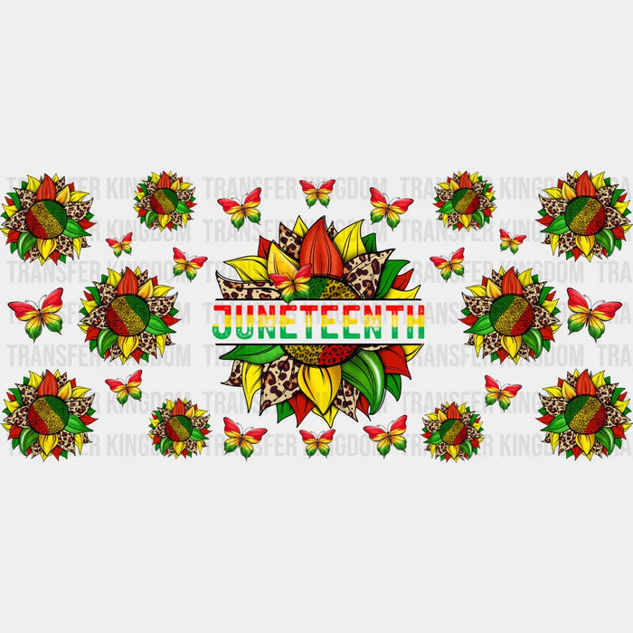Juneteenth Colorful Sunflower - Black History Month Cup Wrap UV Sticker Permanent UV DTF Decal