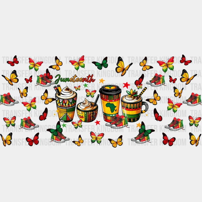 Juneteenth Drinks And Shoes - Black History Month Cup Wrap UV Sticker Permanent UV DTF Decal