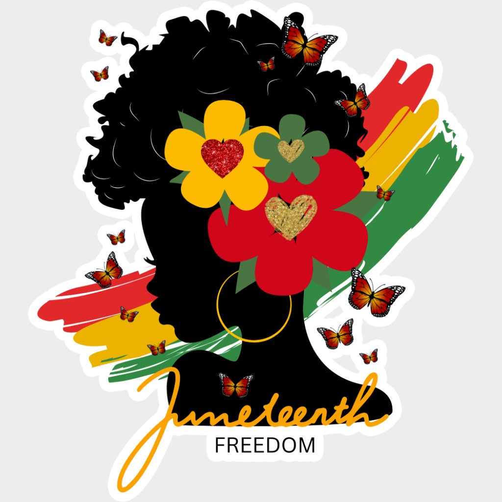 Juneteenth Freedom Flowers - Juneteenth DTF Transfer Adult Unisex - S & M (10’’) / Light Color Design (See Imaging)