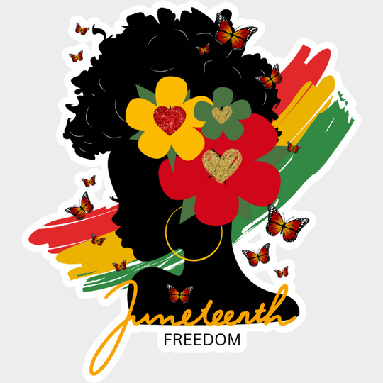 Juneteenth Freedom Flowers - Juneteenth DTF Transfer Adult Unisex - S & M (10’’) / Light Color Design (See Imaging)