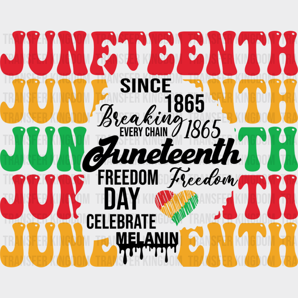 Juneteenth Head Silhouette - Juneteenth DTF Transfer Adult Unisex - S & M (10’’) / Dark Color Design (See Imaging)