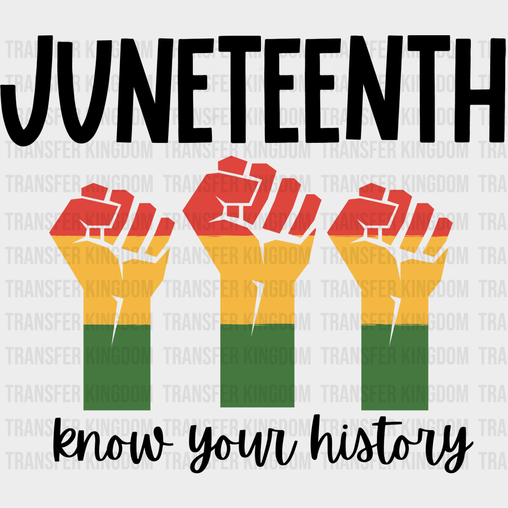 Juneteenth Know Your History - BLM design DTF heat transfer