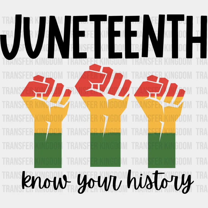 Juneteenth Know Your History - BLM design DTF heat transfer