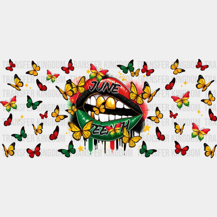 Juneteenth Lips Design - Black History Month Cup Wrap UV Sticker Permanent UV DTF Decal