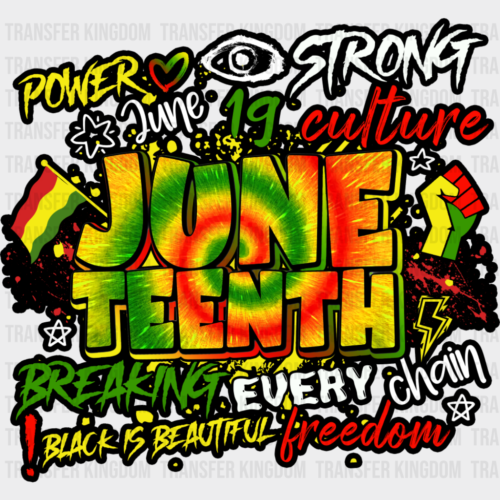 Juneteenth Retro Design - Juneteenth DTF Transfer Adult Unisex - S & M (10’’) / Dark Color Design (See Imaging)