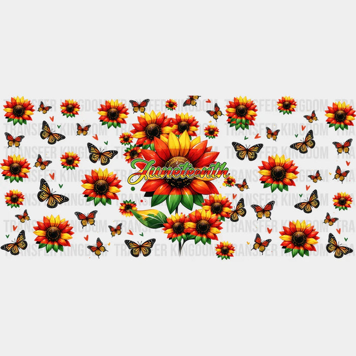 Juneteenth Sunflower - Black History Month Cup Wrap UV Sticker Permanent UV DTF Decal