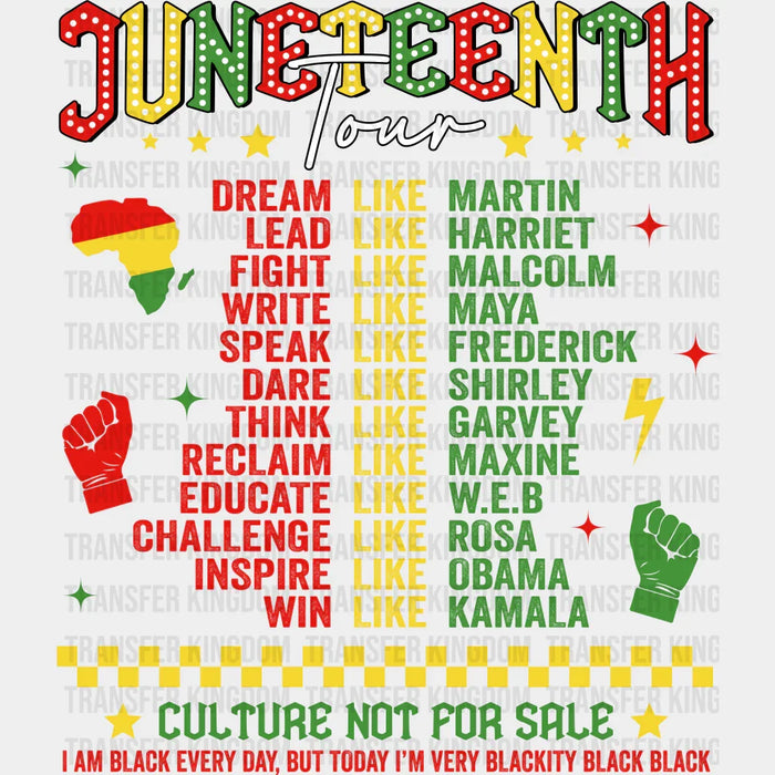 Juneteenth Tour Design - Juneteenth DTF Heat Transfer