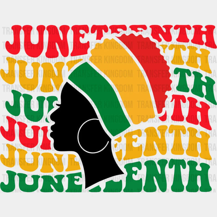 Juneteenth Woman B&W Design - Juneteenth DTF Transfer